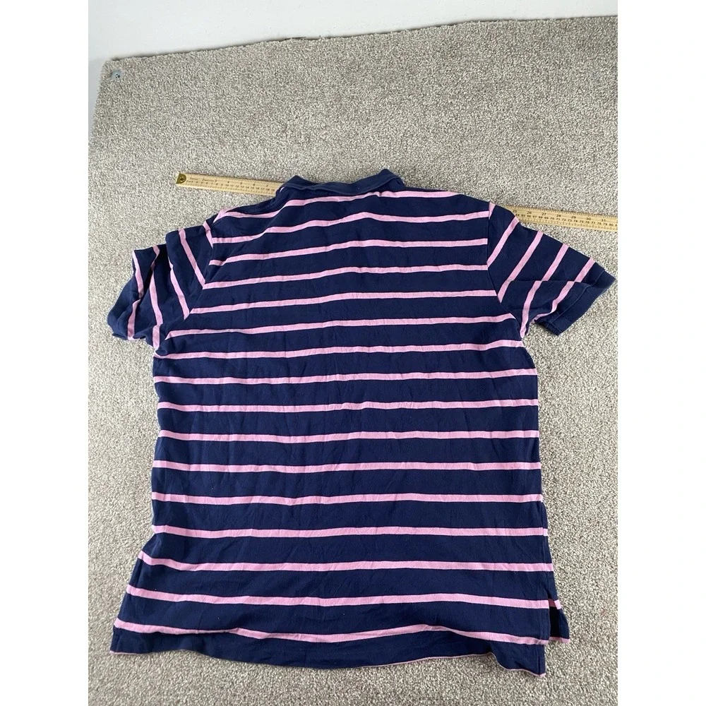 Polo Ralph Lauren Pink/Blue Striped Polo Shirt Cotton Green Pony Mens XXL Preppy
